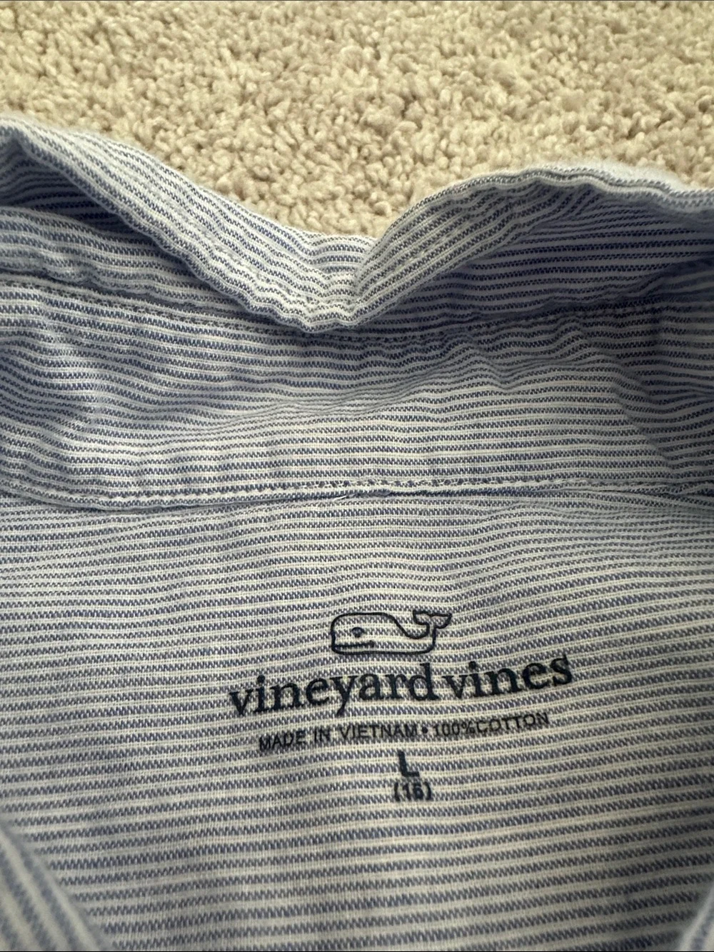 Vineyard Vines Light Blue Striped Short-Sleeve Button-Down Shirt